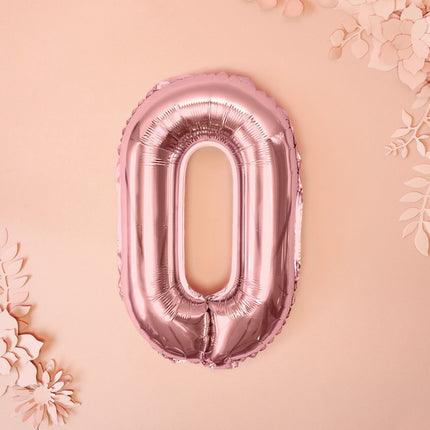 Feestbazaar Folieballon O Rose Goud 35 cm