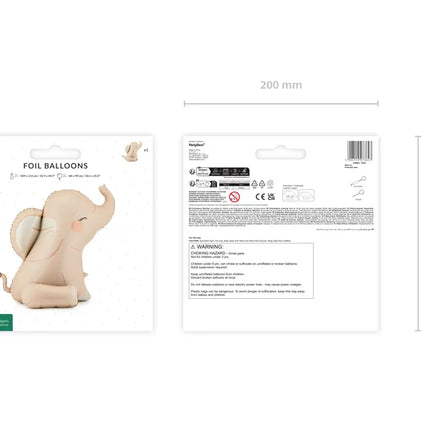 Feestbazaar Folieballon Olifant Beige (84x90cm)