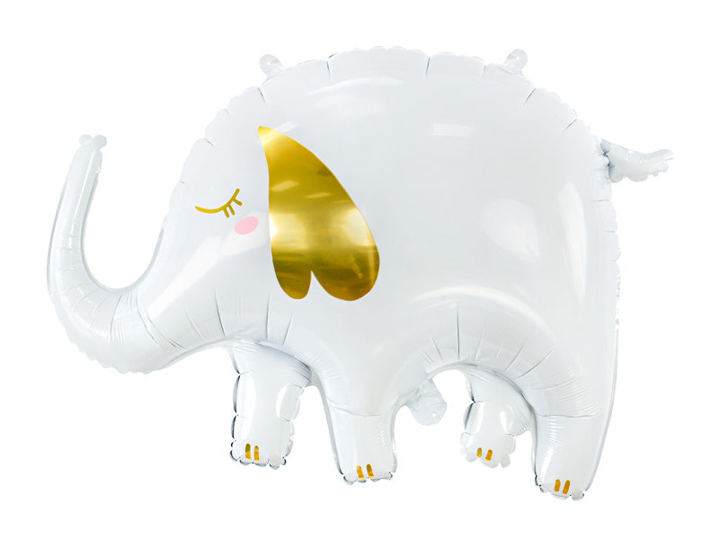 Feestbazaar Folieballon Olifant Wit/Goud (83x58cm)
