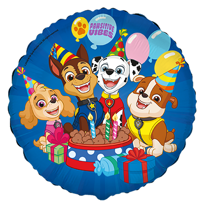 Feestbazaar Folieballon Paw Patrol 'Pawsitive vibes' Blauw 46cm