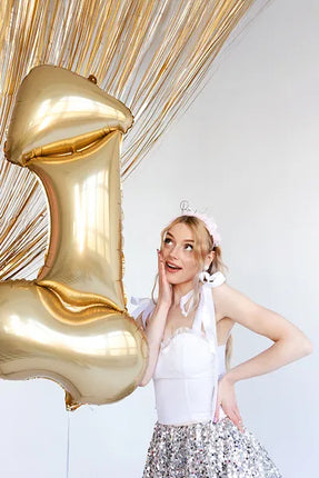 Feestbazaar Folieballon Penis Goud Groot 88cm