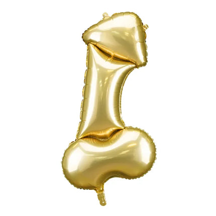 Feestbazaar Folieballon Penis Goud Groot 88cm