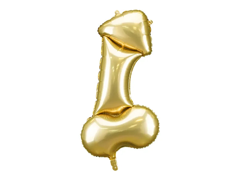 Feestbazaar Folieballon Penis Goud Groot 88cm