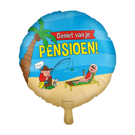 Feestbazaar Folieballon 'Pensioen' Cartoon (46cm)