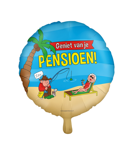 Feestbazaar Folieballon 'Pensioen' Cartoon (46cm)