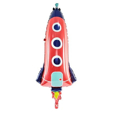 Feestbazaar Folieballon Raket Rood (115cm)
