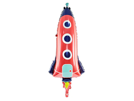 Feestbazaar Folieballon Raket Rood (115cm)