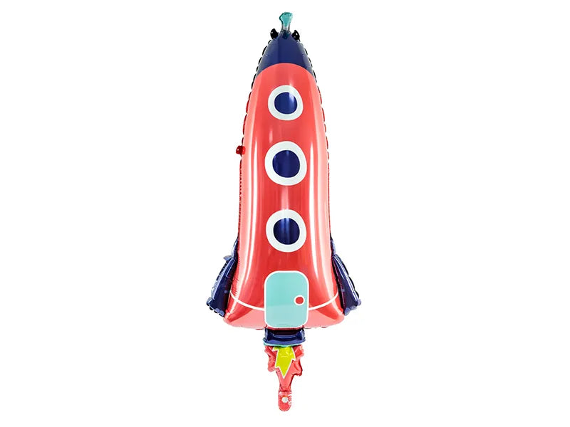 Feestbazaar Folieballon Raket Rood (115cm)