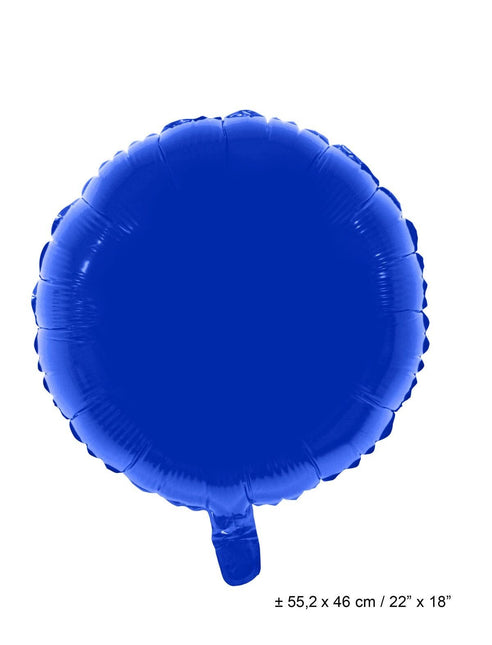 Feestbazaar Folieballon Rond Blauw - 46cm