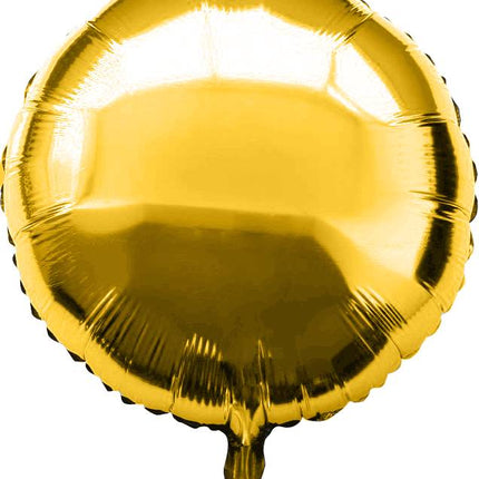 Feestbazaar Folieballon rond goud - 46 cm