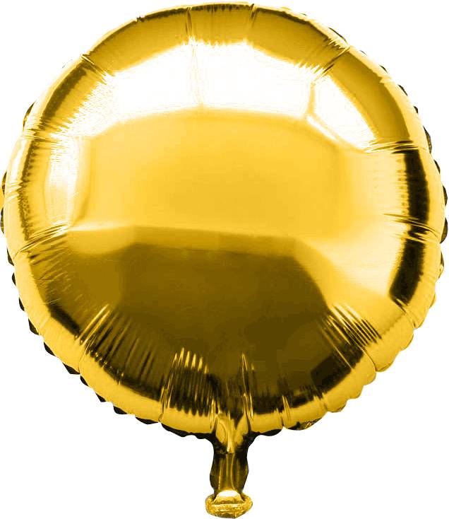 Feestbazaar Folieballon rond goud - 46 cm