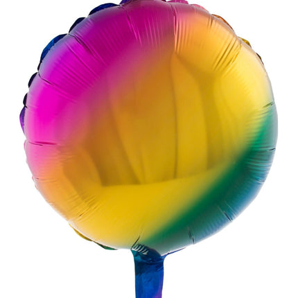 Feestbazaar Folieballon Rond Regenboog - 46cm