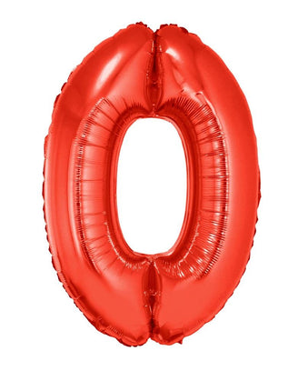 Feestbazaar Folieballon Rood Cijfer '0' Groot