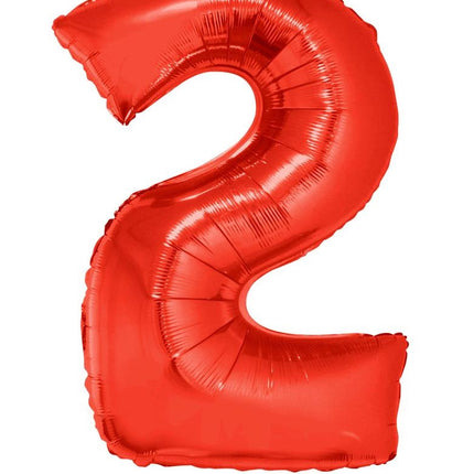 Feestbazaar Folieballon Rood Cijfer '2' Groot