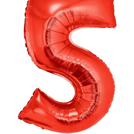 Feestbazaar Folieballon Rood Cijfer '5' Groot