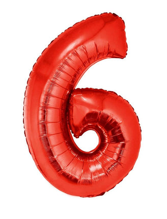 Feestbazaar Folieballon Rood Cijfer '6' Groot