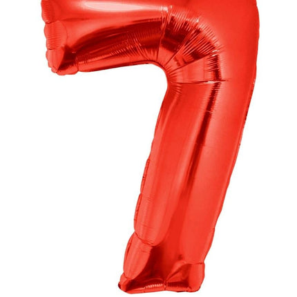 Feestbazaar Folieballon Rood Cijfer '7' Groot