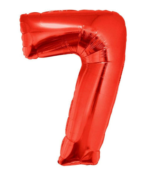 Feestbazaar Folieballon Rood Cijfer '7' Groot