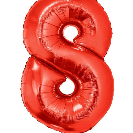 Feestbazaar Folieballon Rood Cijfer '8' Groot