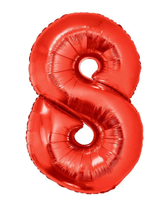 Feestbazaar Folieballon Rood Cijfer '8' Groot