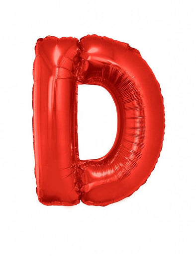 Feestbazaar Folieballon Rood Letter 'D' groot