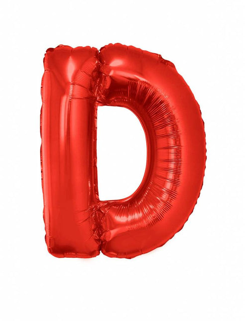 Feestbazaar Folieballon Rood Letter 'D' groot