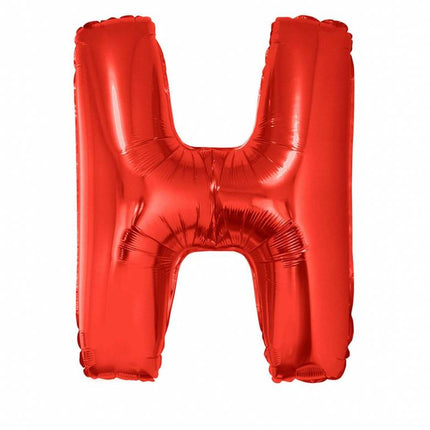 Feestbazaar Folieballon Rood Letter 'H' groot