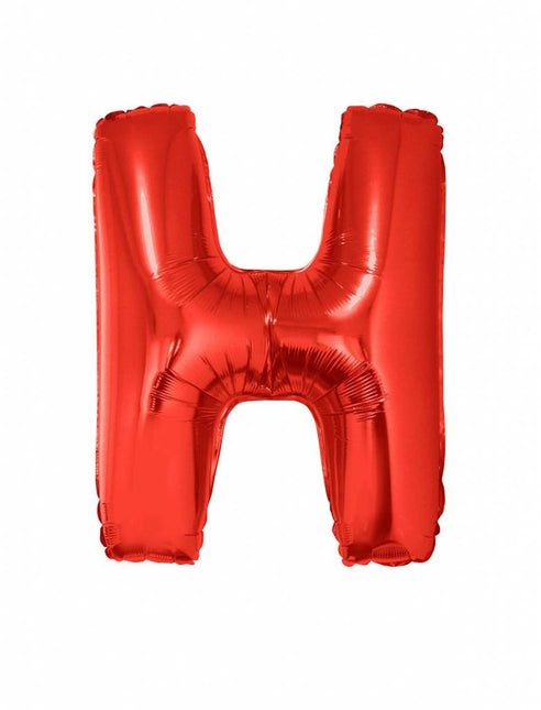 Feestbazaar Folieballon Rood Letter 'H' groot