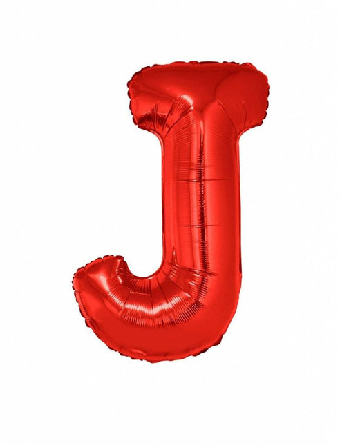 Feestbazaar Folieballon Rood Letter 'J' groot