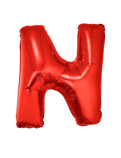Feestbazaar Folieballon Rood Letter 'N' Groot