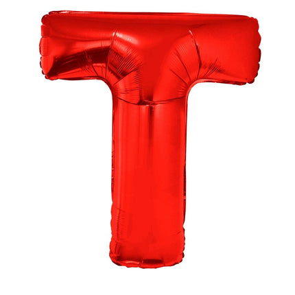 Feestbazaar Folieballon Rood Letter 'T' Groot