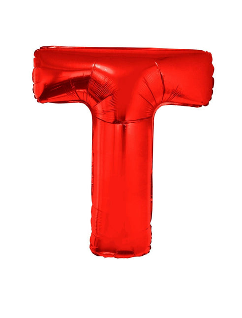 Feestbazaar Folieballon Rood Letter 'T' Groot
