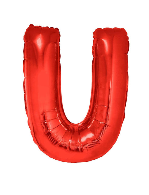Feestbazaar Folieballon Rood Letter 'U' Groot