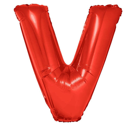 Feestbazaar Folieballon Rood Letter 'V' Groot