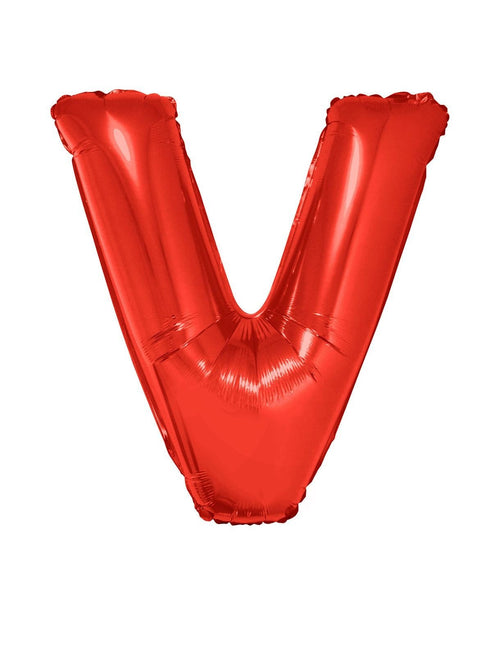 Feestbazaar Folieballon Rood Letter 'V' Groot