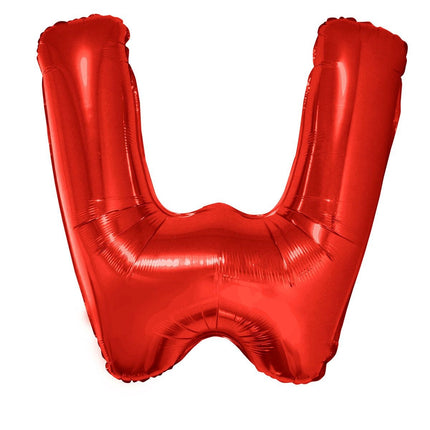 Feestbazaar Folieballon Rood Letter 'W' Groot