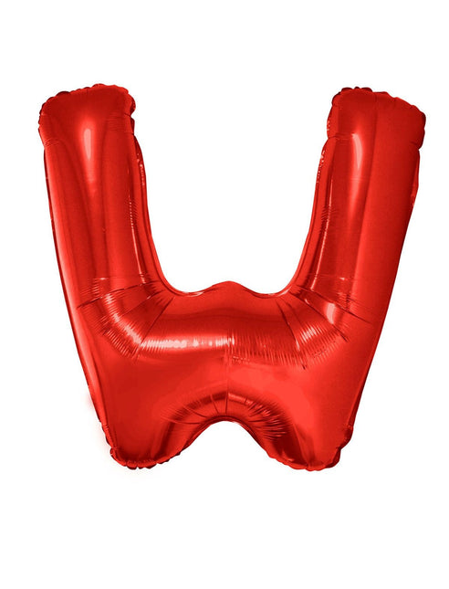 Feestbazaar Folieballon Rood Letter 'W' Groot