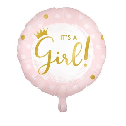 Feestbazaar Folieballon Roze 'it's a girl!' (45cm)