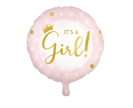 Feestbazaar Folieballon Roze 'it's a girl!' (45cm)