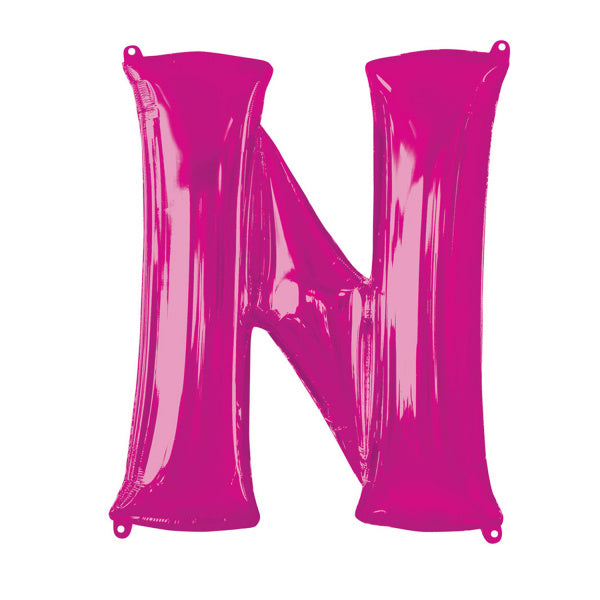 Feestbazaar Folieballon Roze Letter 'N' Groot