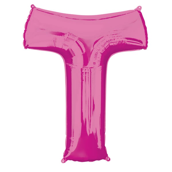 Feestbazaar Folieballon Roze letter 'T' Groot