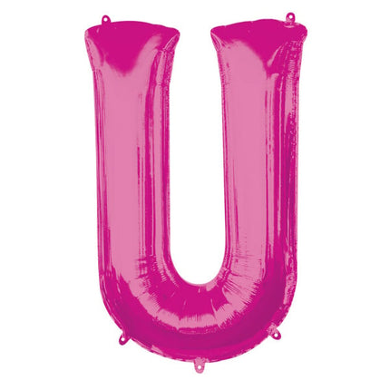 Feestbazaar Folieballon Roze Letter 'U' Groot