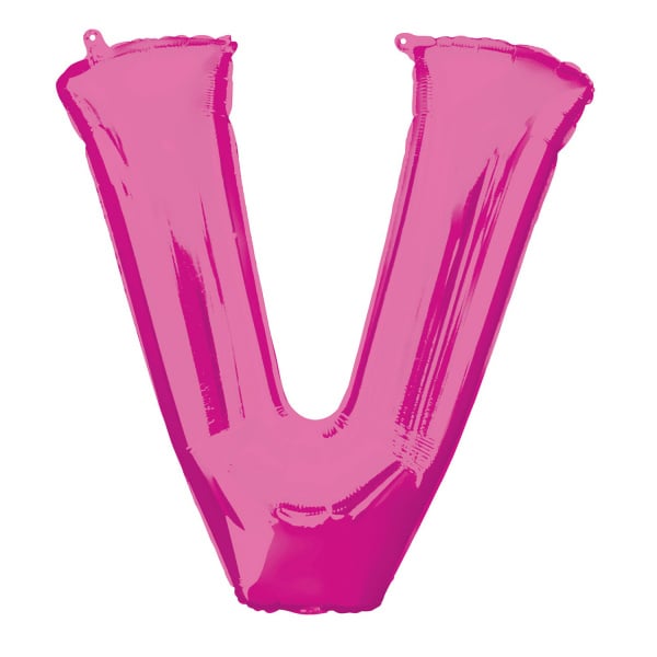Feestbazaar Folieballon Roze Letter 'V' Groot