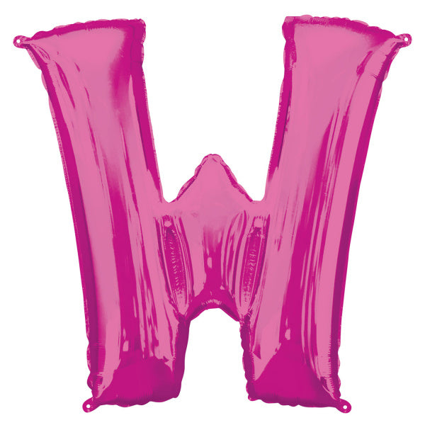 Feestbazaar Folieballon Roze Letter 'W' 83 cm
