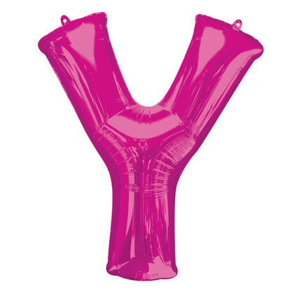 Feestbazaar Folieballon Roze Letter 'Y' 86 cm