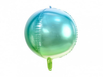 Feestbazaar Folieballon schaduw groen/blauw 35cm