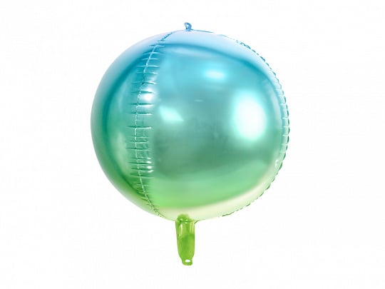 Feestbazaar Folieballon schaduw groen/blauw 35cm