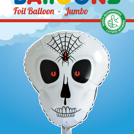 Feestbazaar Folieballon Schedel Halloween (50x62cm)