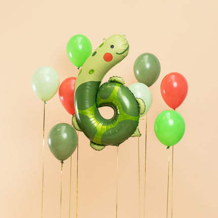 Feestbazaar Folieballon Schildpad Cijfer 6 (81cm)