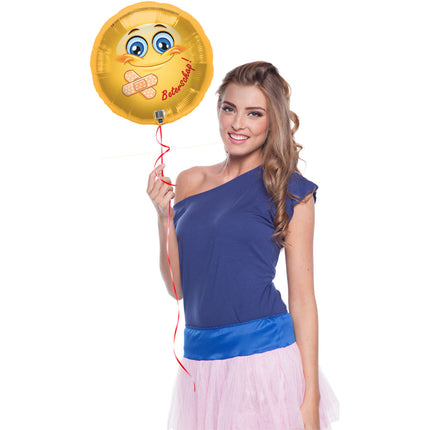Feestbazaar Folieballon Smiley Beterschap 45cm